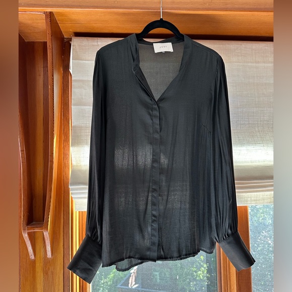 Drapey Black button down from JUST FEMALE - Picture 1 of 5